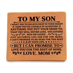 To My Son Promise (Black) – Leather Wallet