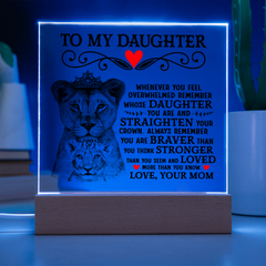To My Daughter Lion Crown – Acrylic Square